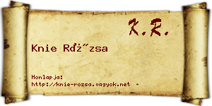 Knie Rózsa névjegykártya